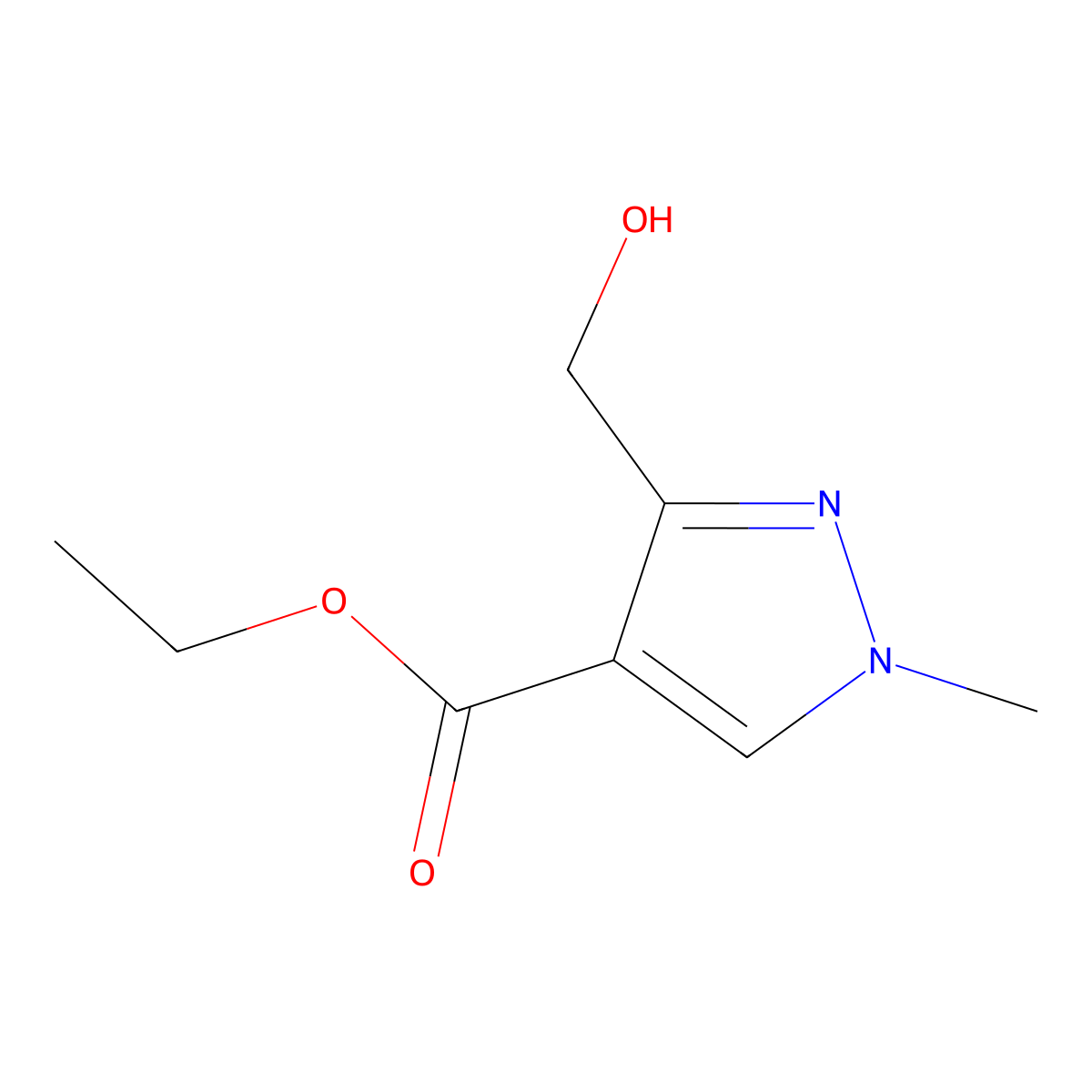 ethyl 3-(hydroxymethyl)-1-methyl-1H-pyrazole-4-carboxylate molecular structure, CAS 81303-63-1