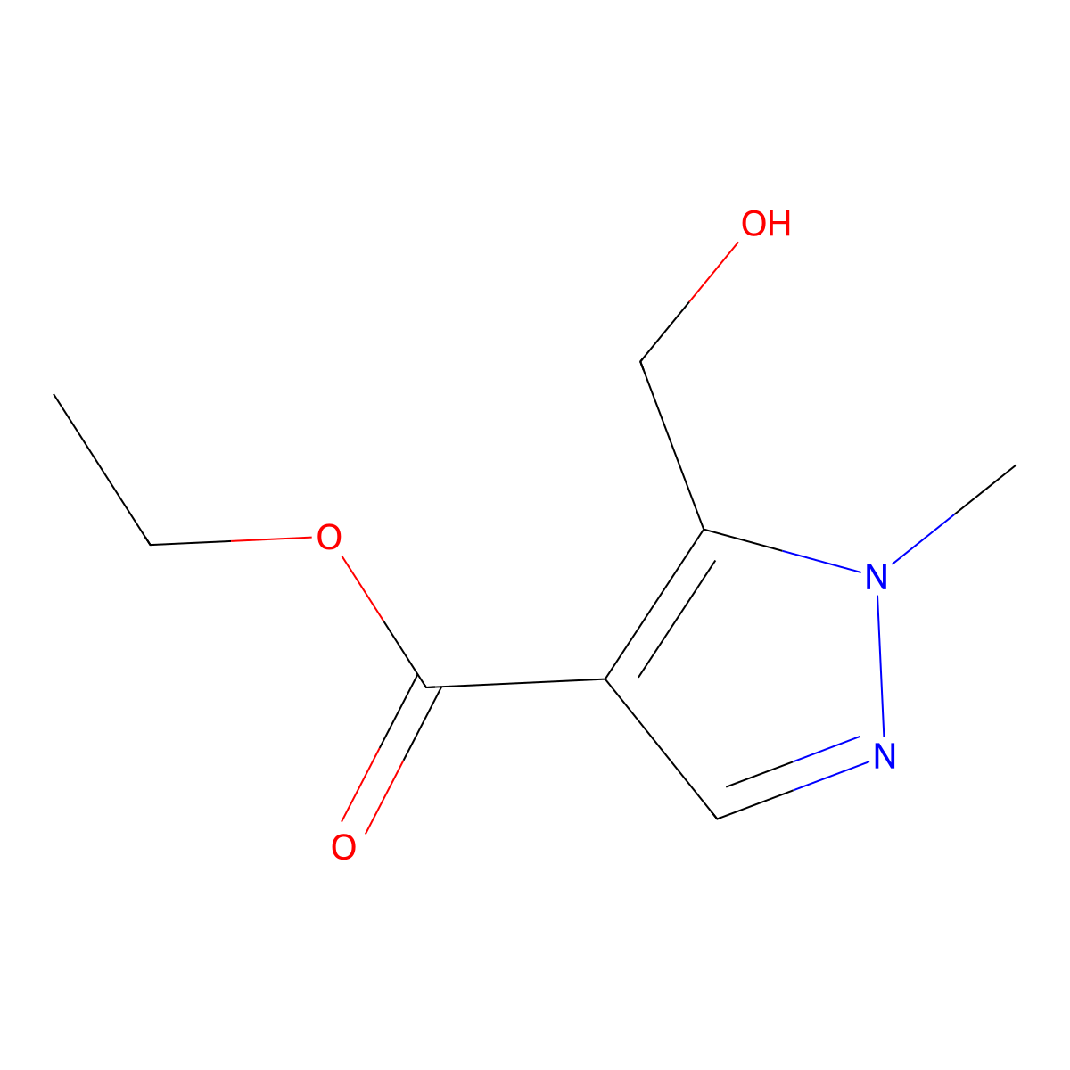 ethyl 5-(hydroxymethyl)-1-methyl-1H-pyrazol-4-carboxylate molecular structure, CAS 81303-64-2