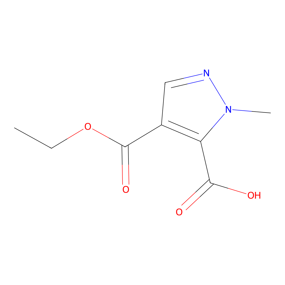 4-(Ethoxycarbonyl)-1-methyl-1H-pyrazole-5-carboxylic acid molecular structure, CAS 81303-65-3