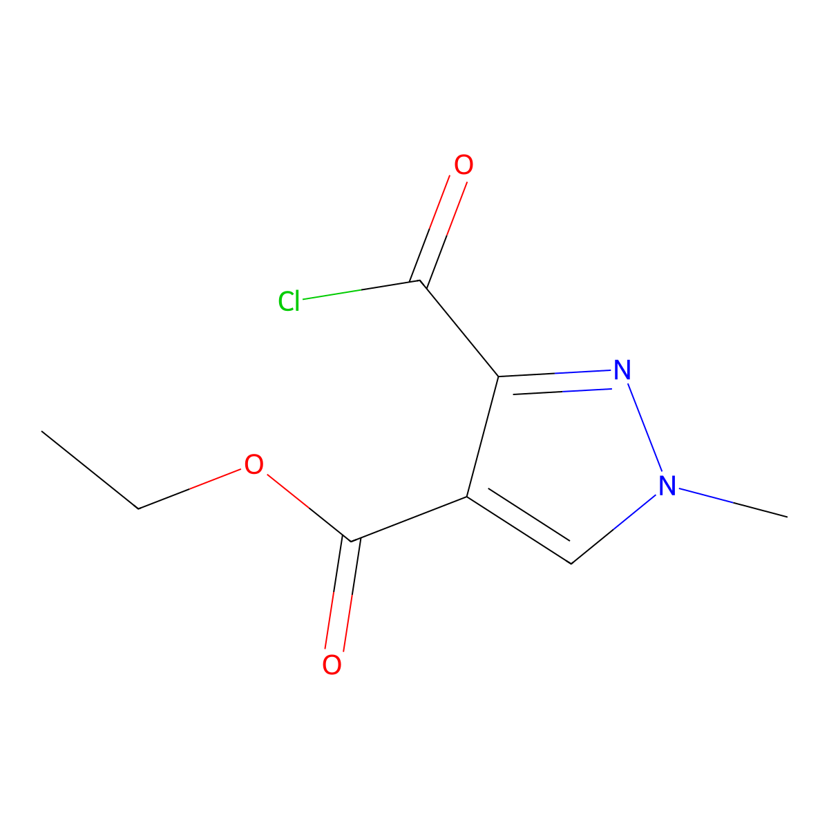 Ethyl 3-(chlorocarbonyl)-1-methyl-1H-pyrazole-4-carboxylate molecular structure, CAS 81303-66-4