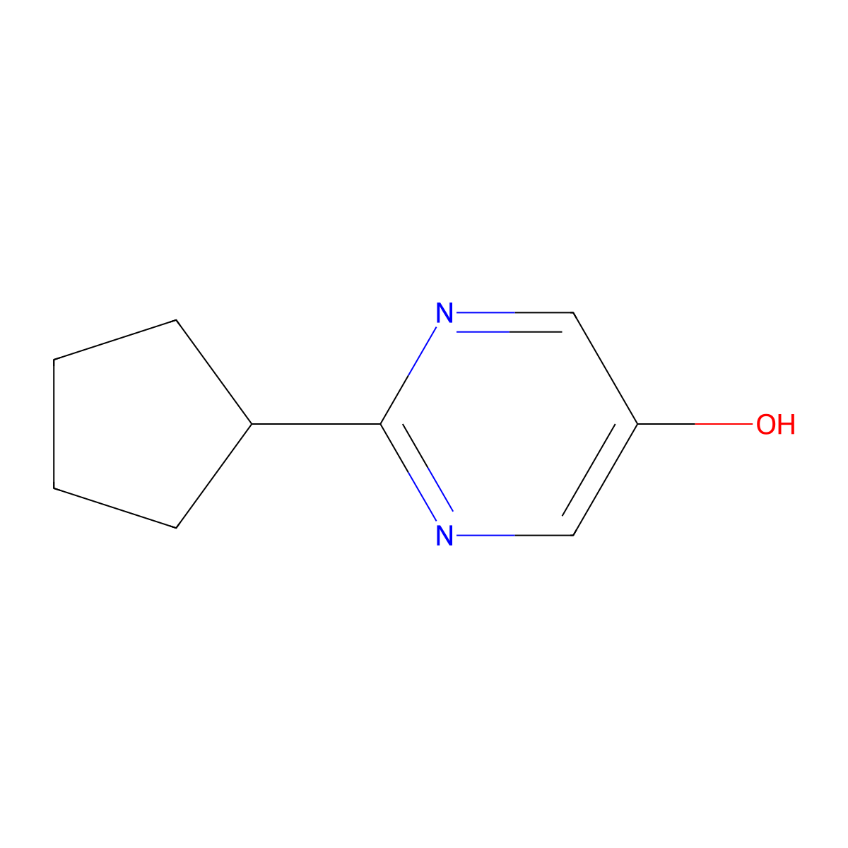 5-Pyrimidinol, 2-cyclopentyl- molecular structure, CAS 81303-70-0