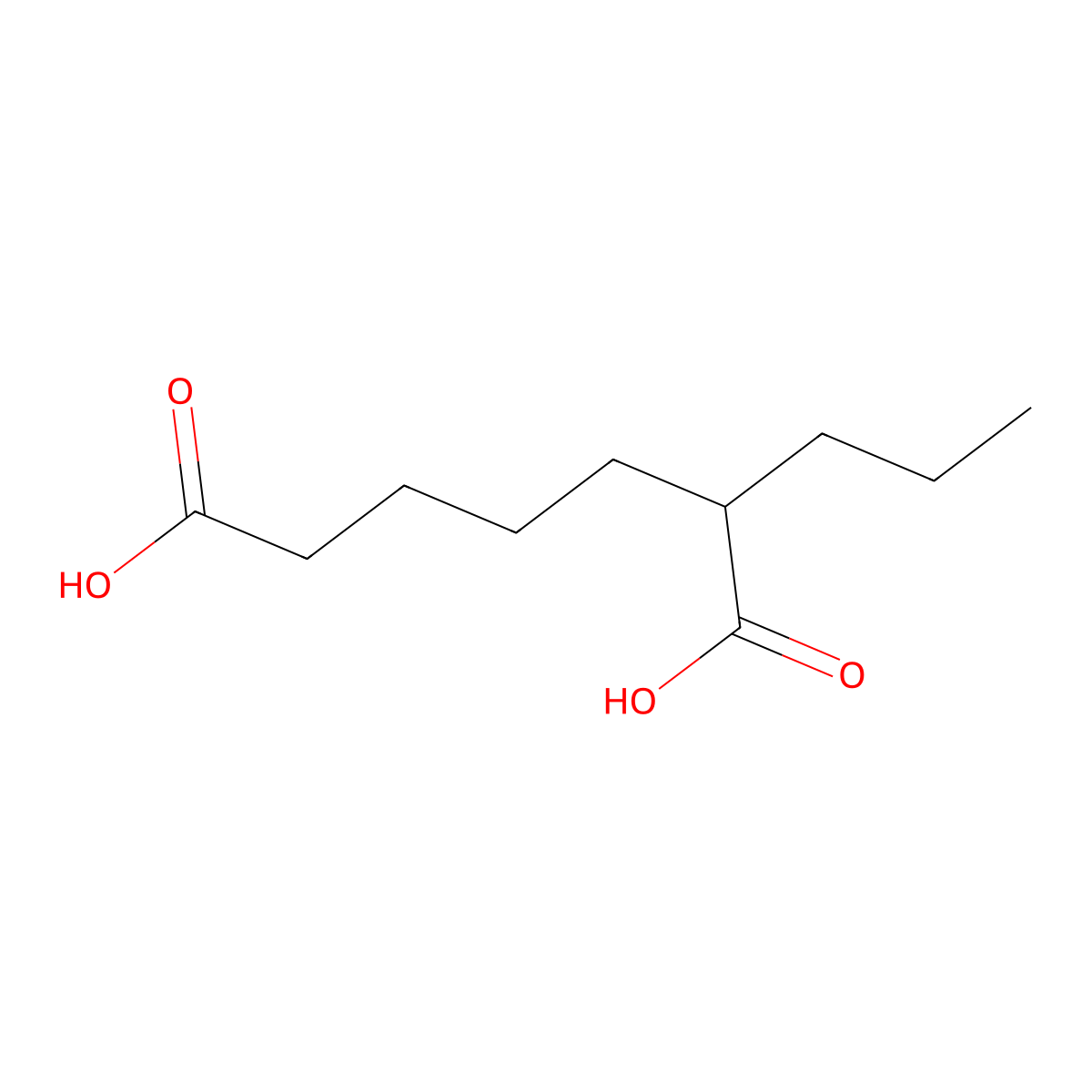 2-Propylheptanedioic acid molecular structure, CAS 81305-59-1