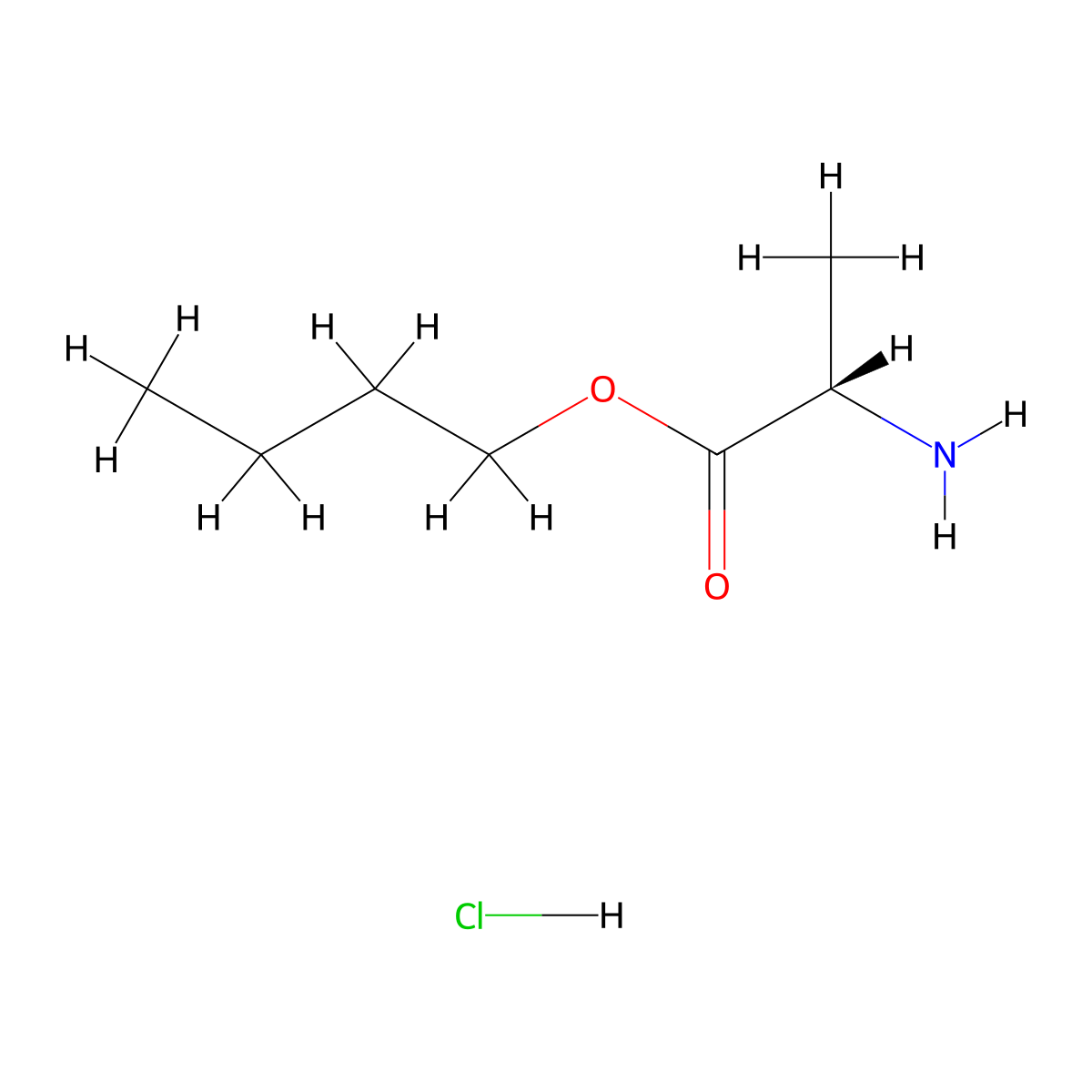 (S)-butyl 2-aminopropanoate hydrochloride molecular structure, CAS 81305-85-3