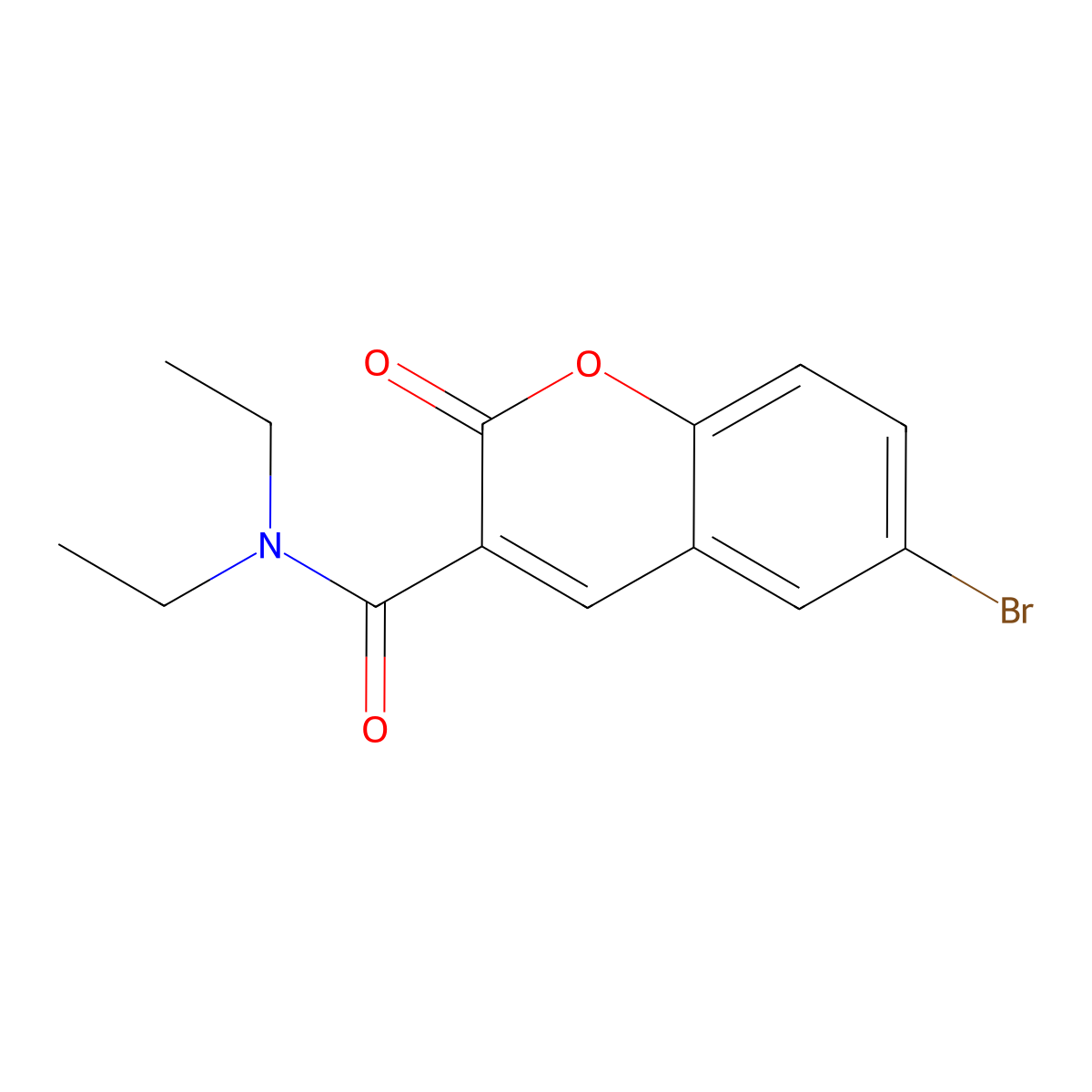 6-bromo-N,N-diethyl-2-oxo-2H-chromene-3-carboxamide molecular structure, CAS 81309-13-9