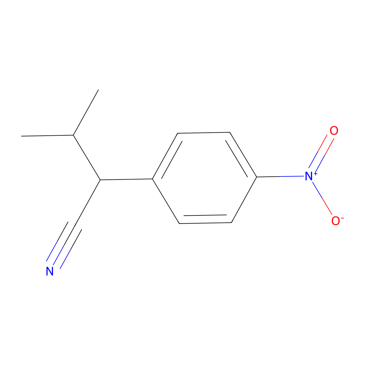 3-Methyl-2-(4-nitrophenyl)butanenitrile molecular structure, CAS 81310-40-9