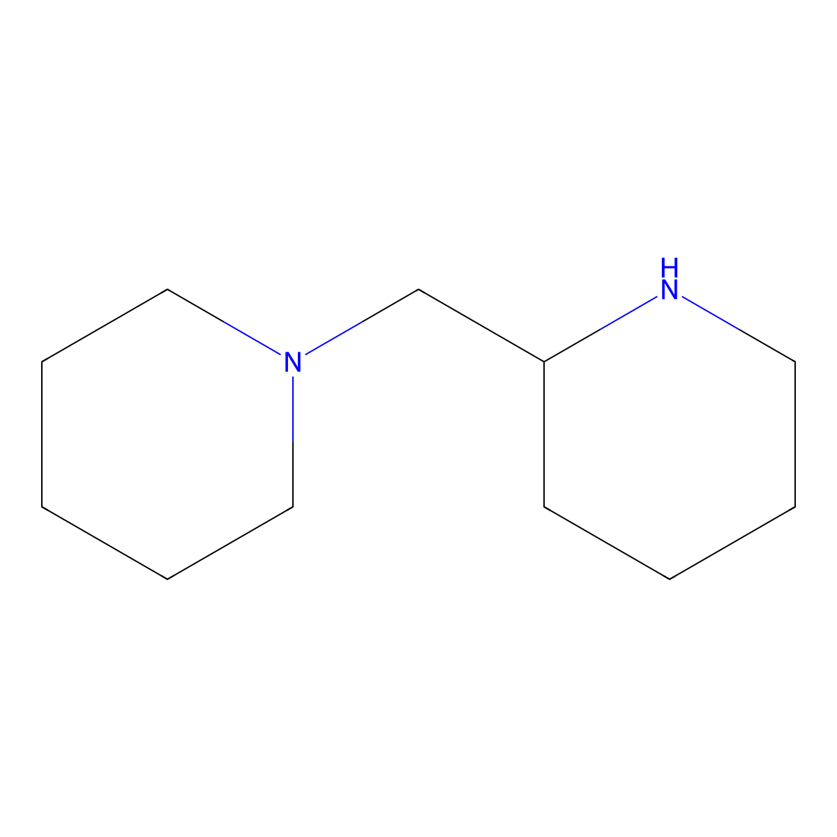 1-(2-Piperidinylmethyl)piperidine molecular structure, CAS 81310-55-6