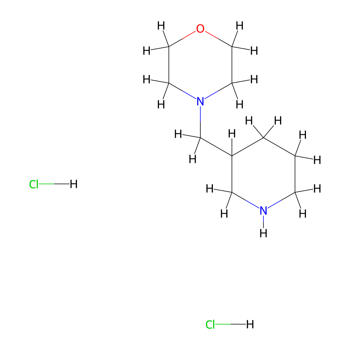4-(Piperidin-3-ylmethyl)morpholine dihydrochloride molecular structure, CAS 81310-61-4
