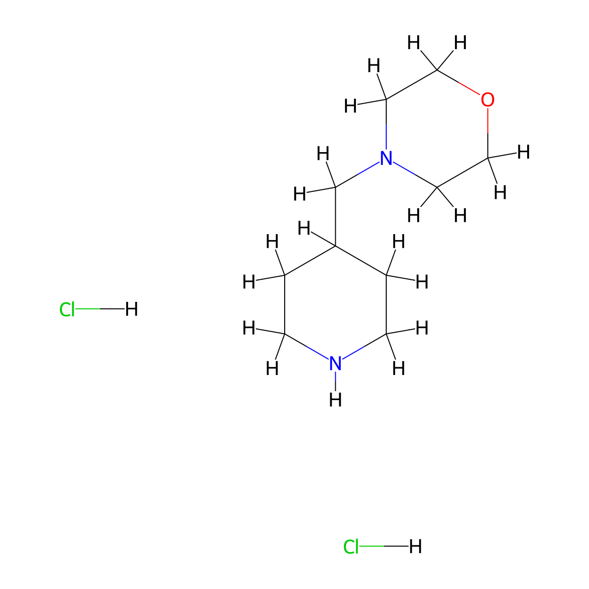 4-(Piperidin-4-ylmethyl)morpholine dihydrochloride molecular structure, CAS 81310-63-6
