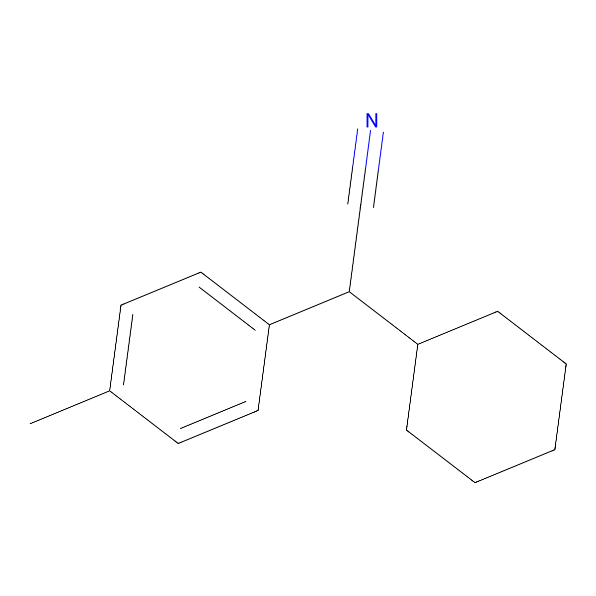 Cyclohexyl(4-methylphenyl)acetonitrile molecular structure, CAS 81311-83-3