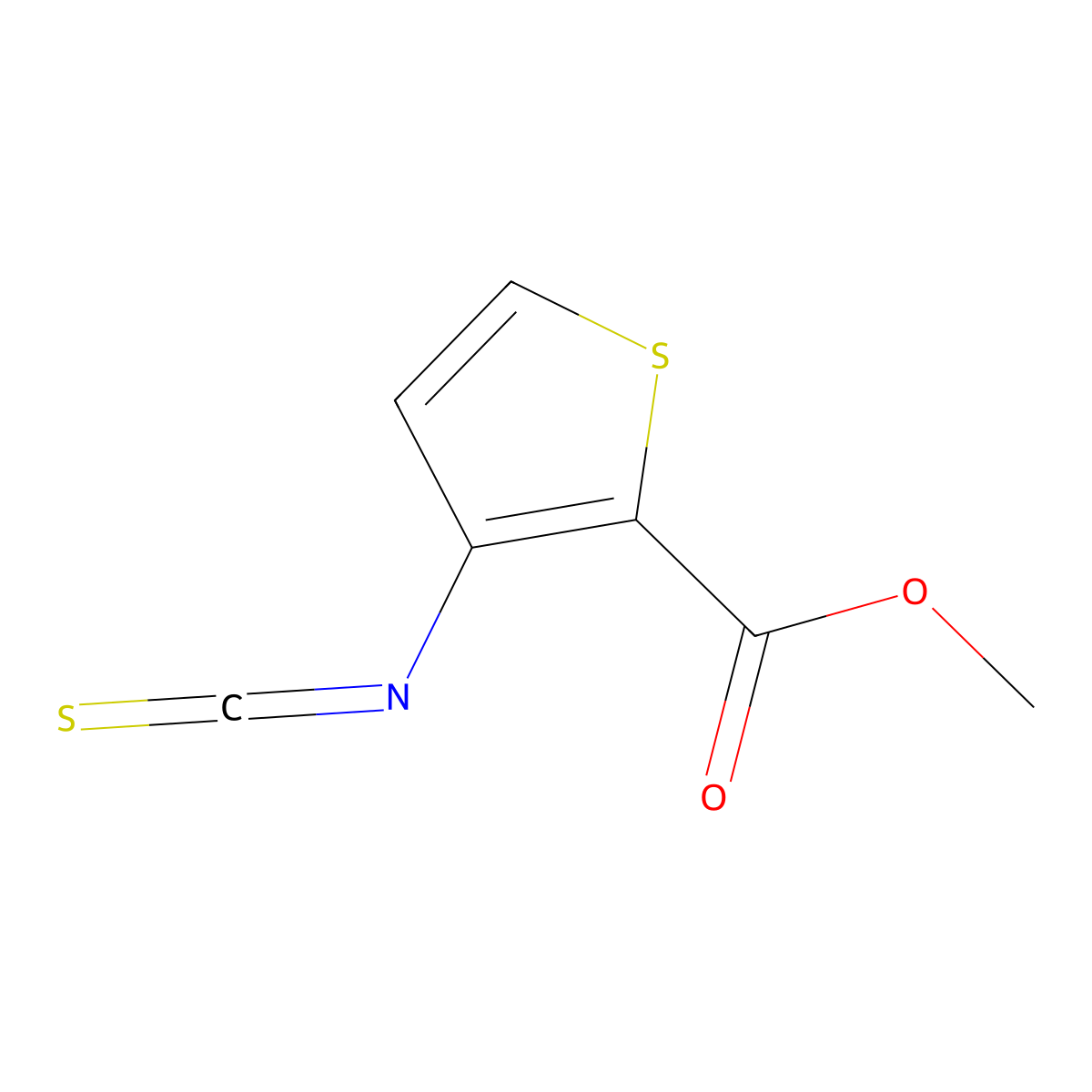 Methyl 3-isothiocyanatothiophene-2-carboxylate molecular structure, CAS 81321-10-0