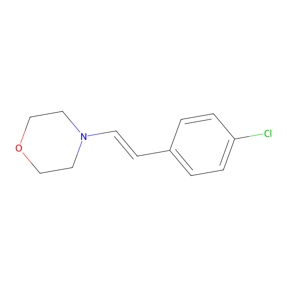(E)-N-[2-(4-Chlorophenyl)ethenyl]morpholine molecular structure, CAS 81321-33-7