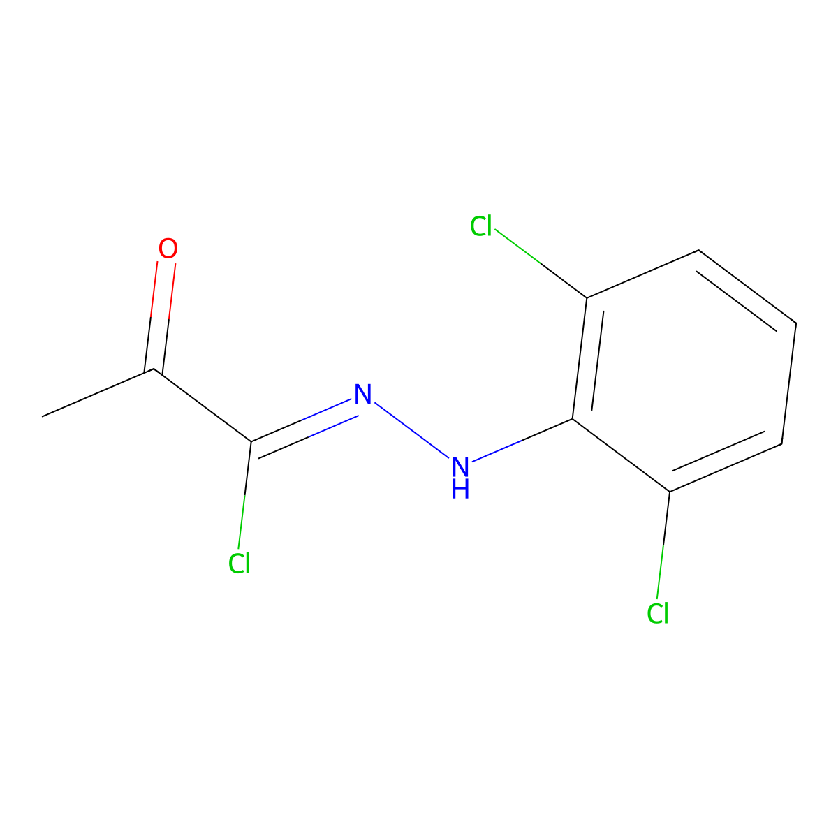 N-(2,6-dichlorophenyl)-2-oxopropanehydrazonoyl chloride molecular structure, CAS 81321-38-2