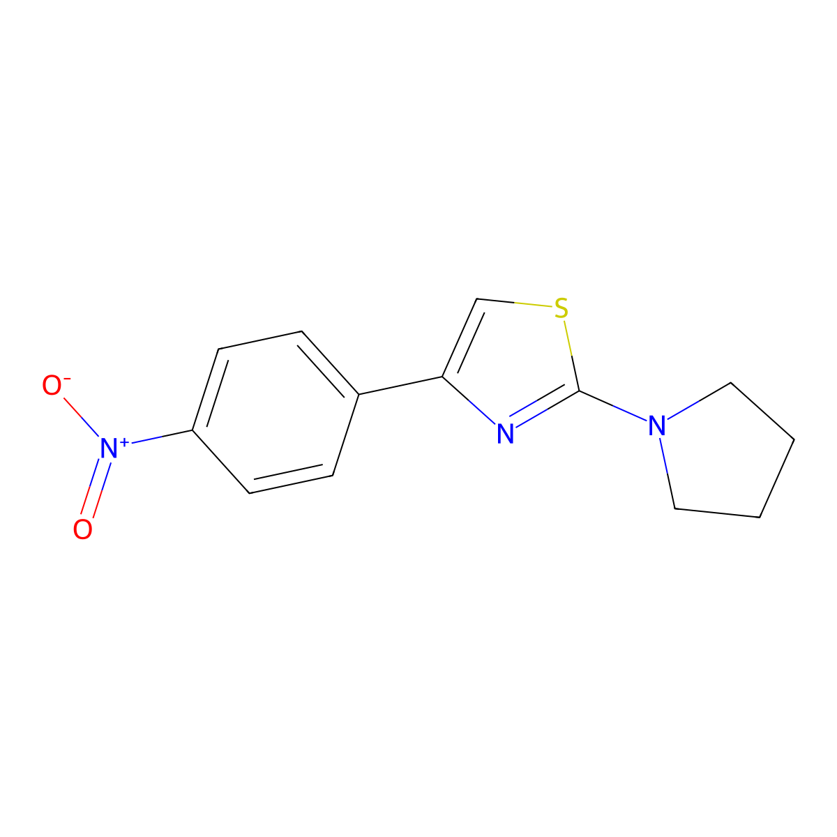 4-(4-Nitrophenyl)-2-pyrrolidin-1-yl-1,3-thiazole molecular structure, CAS 81322-15-8