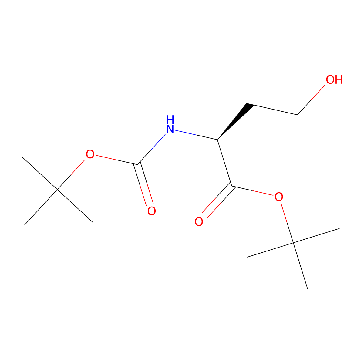 (S)-tert-Butyl 2-((tert-butoxycarbonyl)amino)-4-hydroxybutanoate molecular structure, CAS 81323-58-2