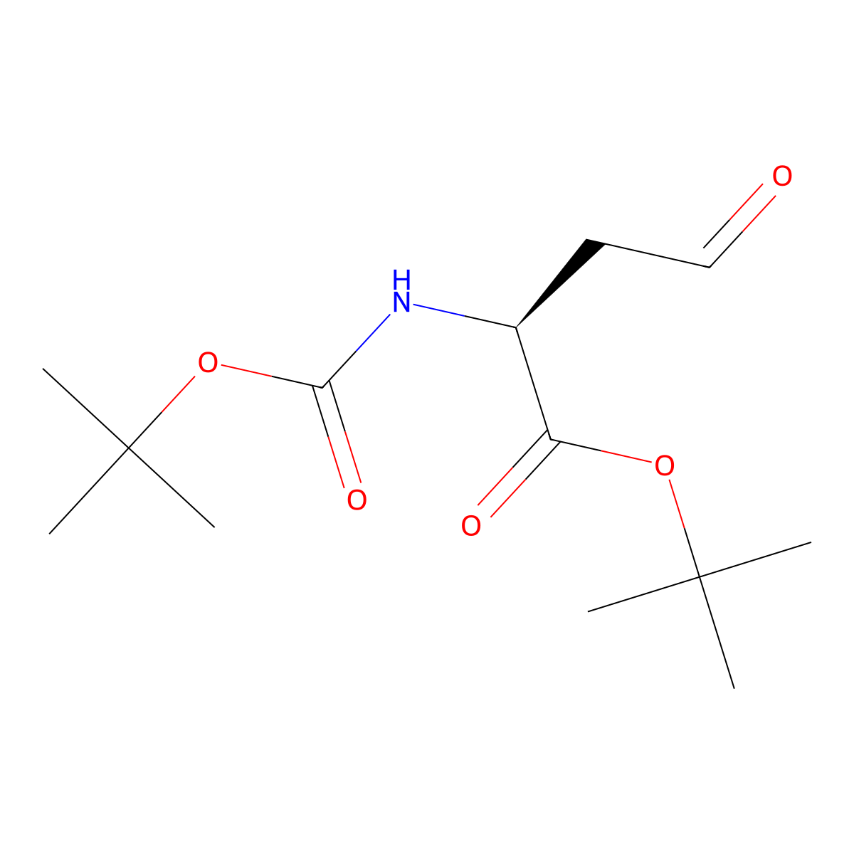 tert-Butyl (S)-2-((tert-butoxycarbonyl)amino)-4-oxobutanoate molecular structure, CAS 81323-59-3
