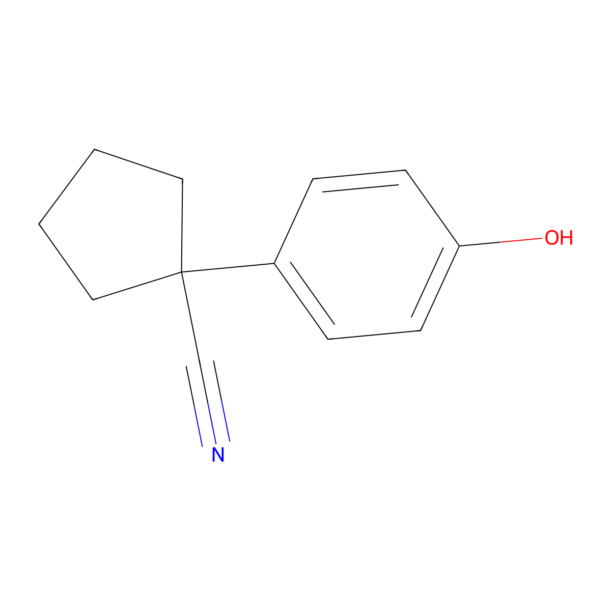 1-(4-Hydroxyphenyl)cyclopentane-1-carbonitrile molecular structure, CAS 81324-97-2
