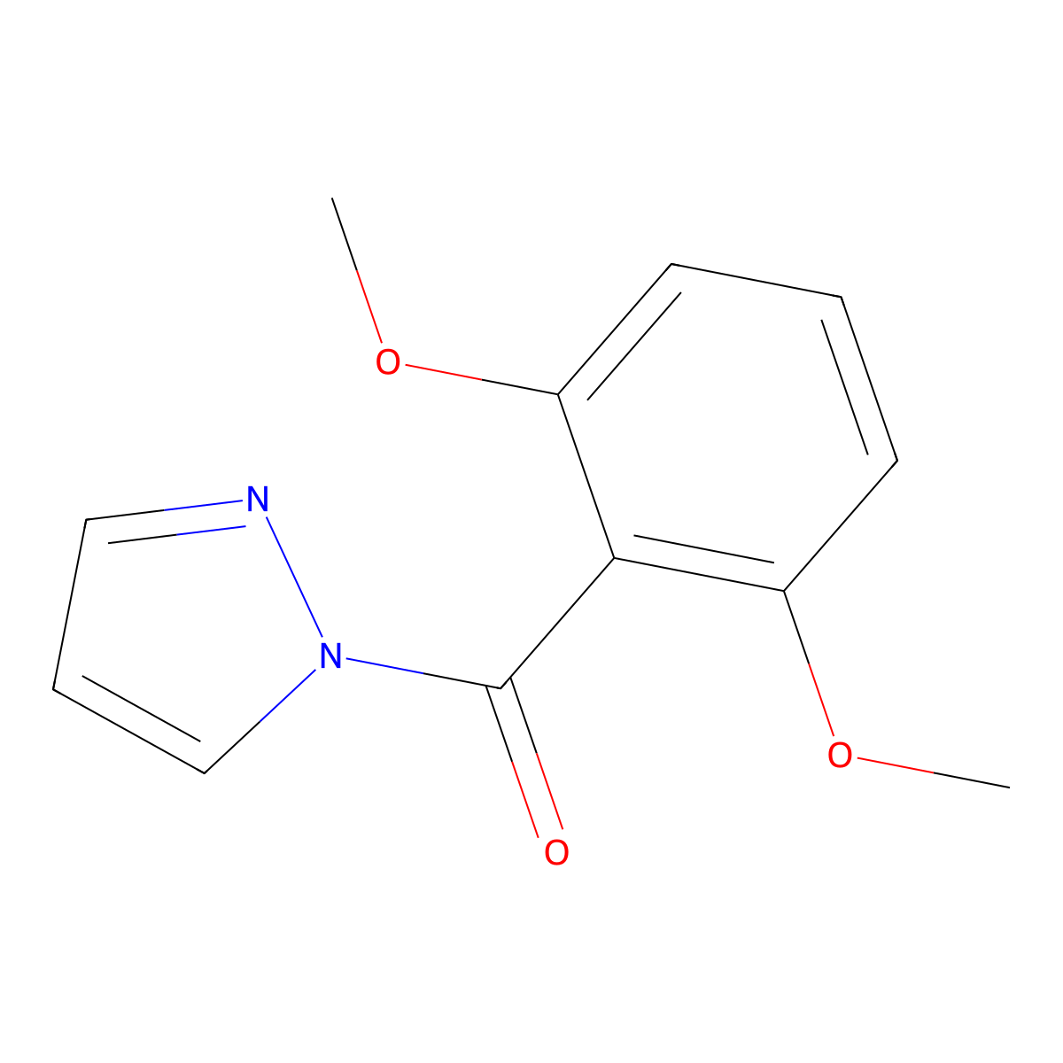 (2,6-dimethoxyphenyl)(1H-pyrazol-1-yl)methanone molecular structure, CAS 81325-32-8