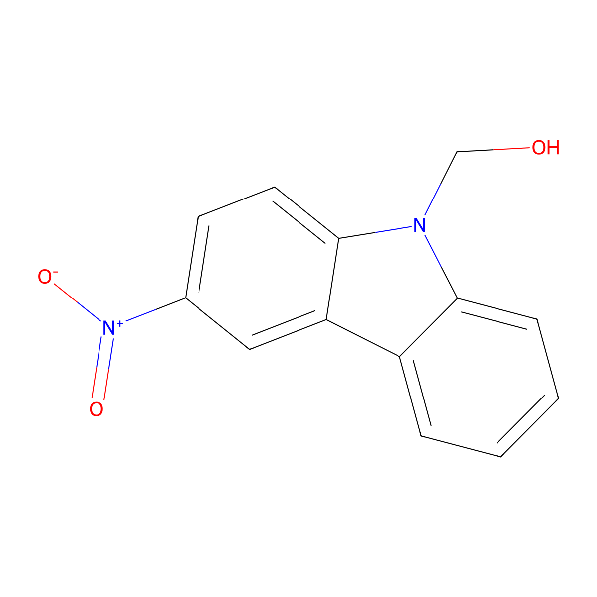 9H-Carbazole-9-methanol, 3-nitro- molecular structure, CAS 81326-64-9