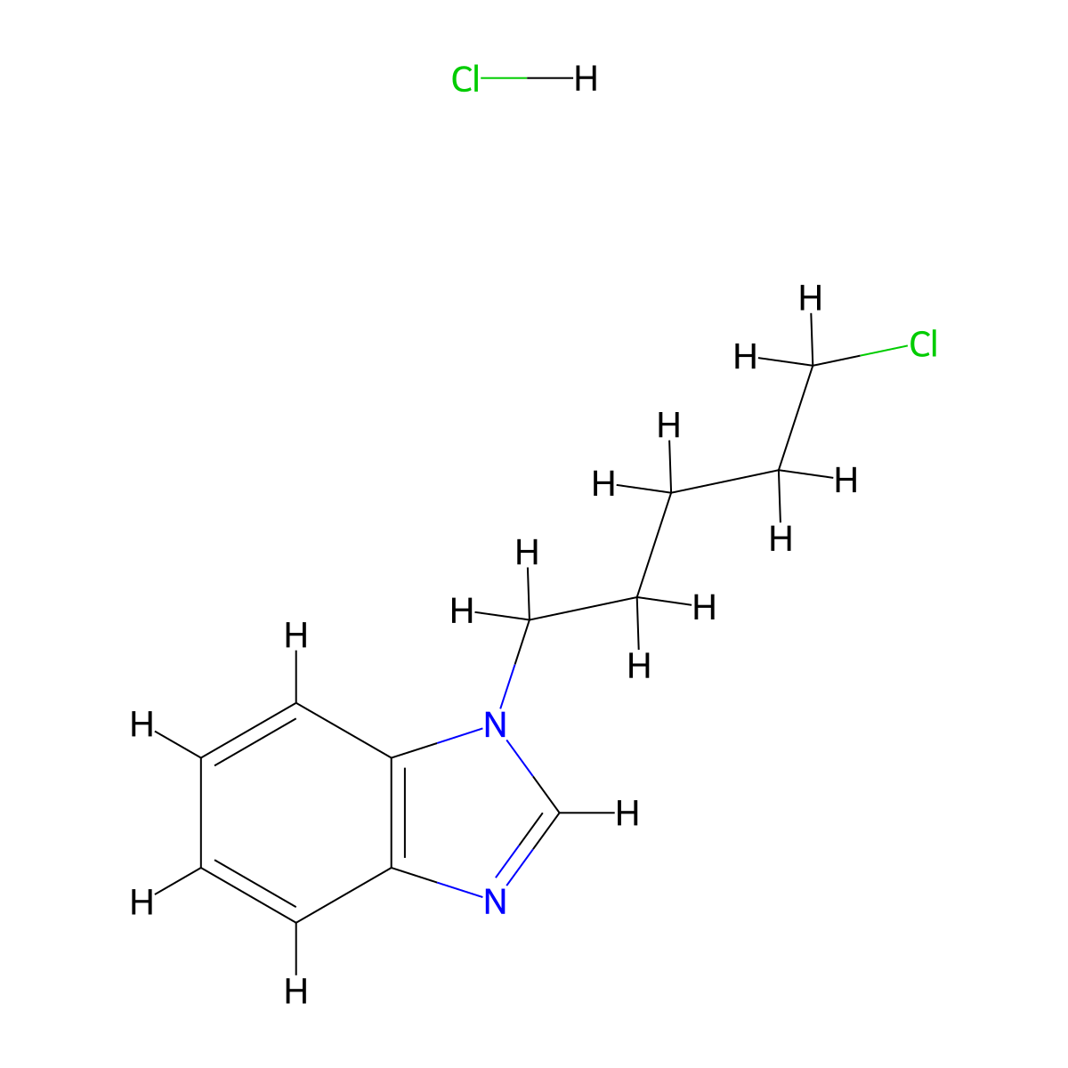 1-(5-chloropentyl)-1H-benzimidazole hydrochloride molecular structure, CAS 81326-97-8