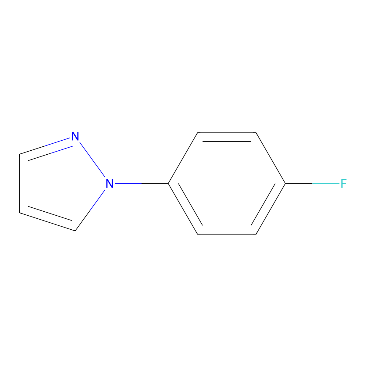 1-(4-fluorophenyl)-1H-pyrazole molecular structure, CAS 81329-32-0