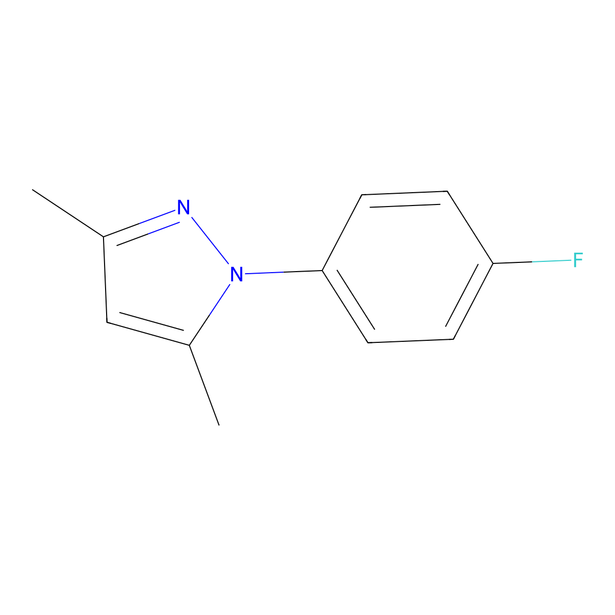 1-(4-Fluorophenyl)-3,5-dimethyl-1H-pyrazole molecular structure, CAS 81329-48-8