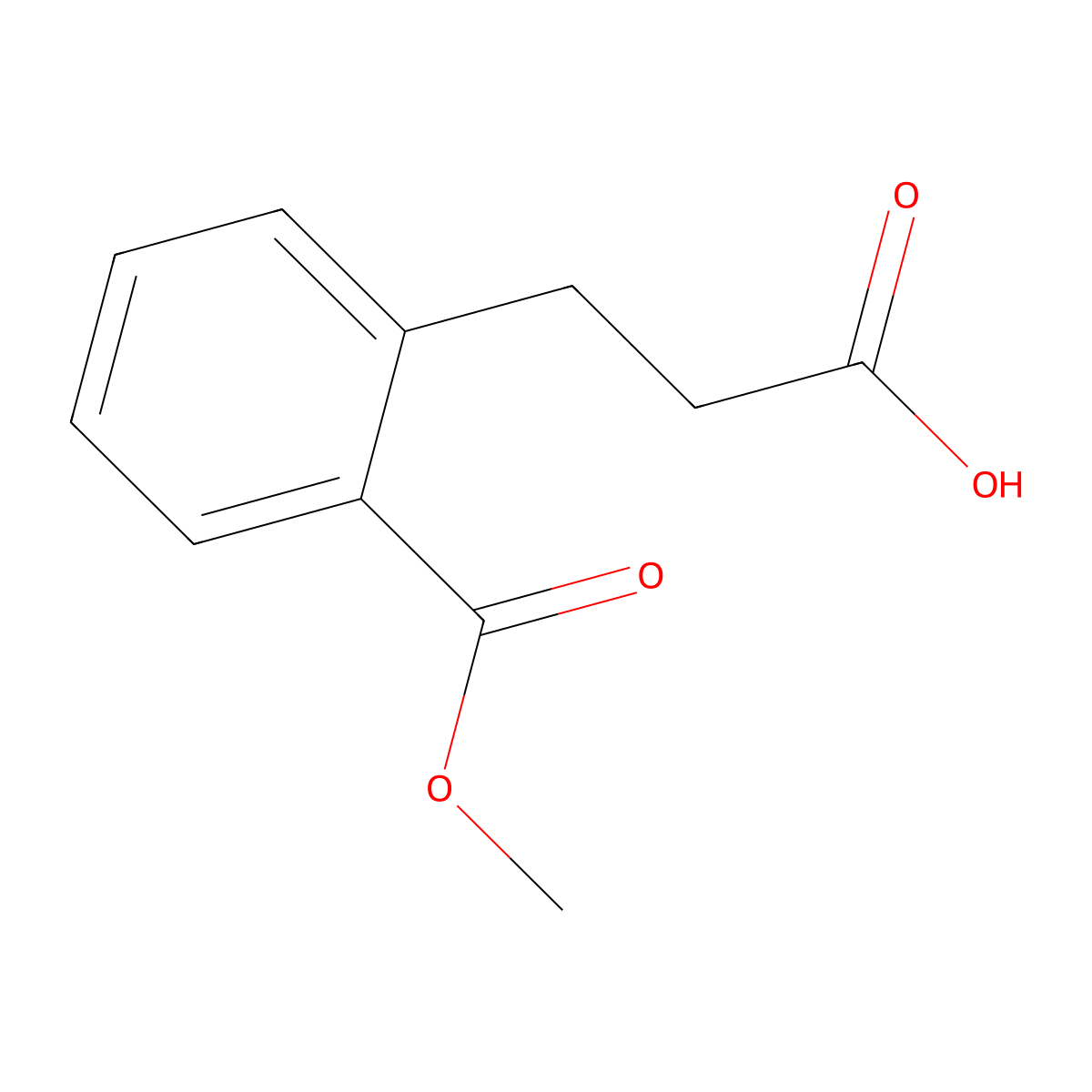3-[2-(Methoxycarbonyl)phenyl]propanoic acid molecular structure, CAS 81329-74-0