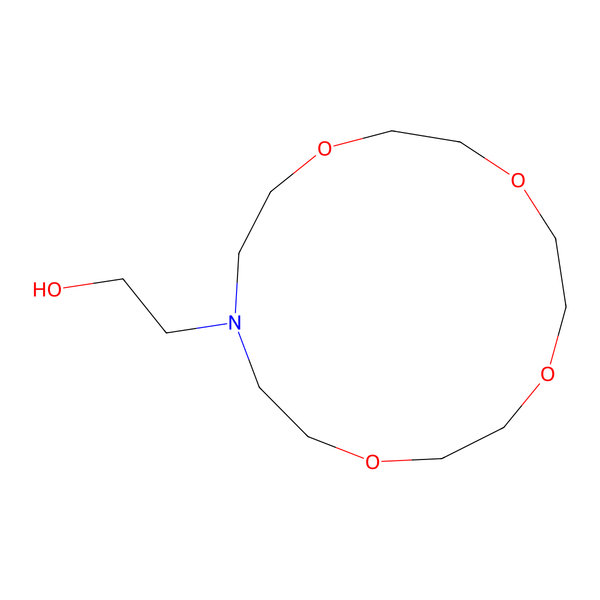 1,4,7,10-Tetraoxa-13-azacyclopentadecane-13-ethanol molecular structure, CAS 81331-60-4