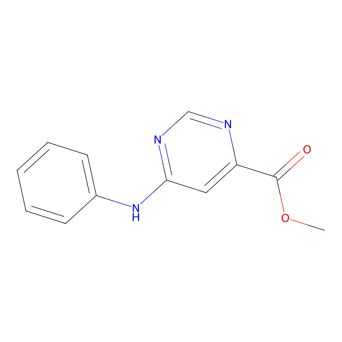 Methyl 6-(phenylamino)pyrimidine-4-carboxylate molecular structure, CAS 81333-08-6