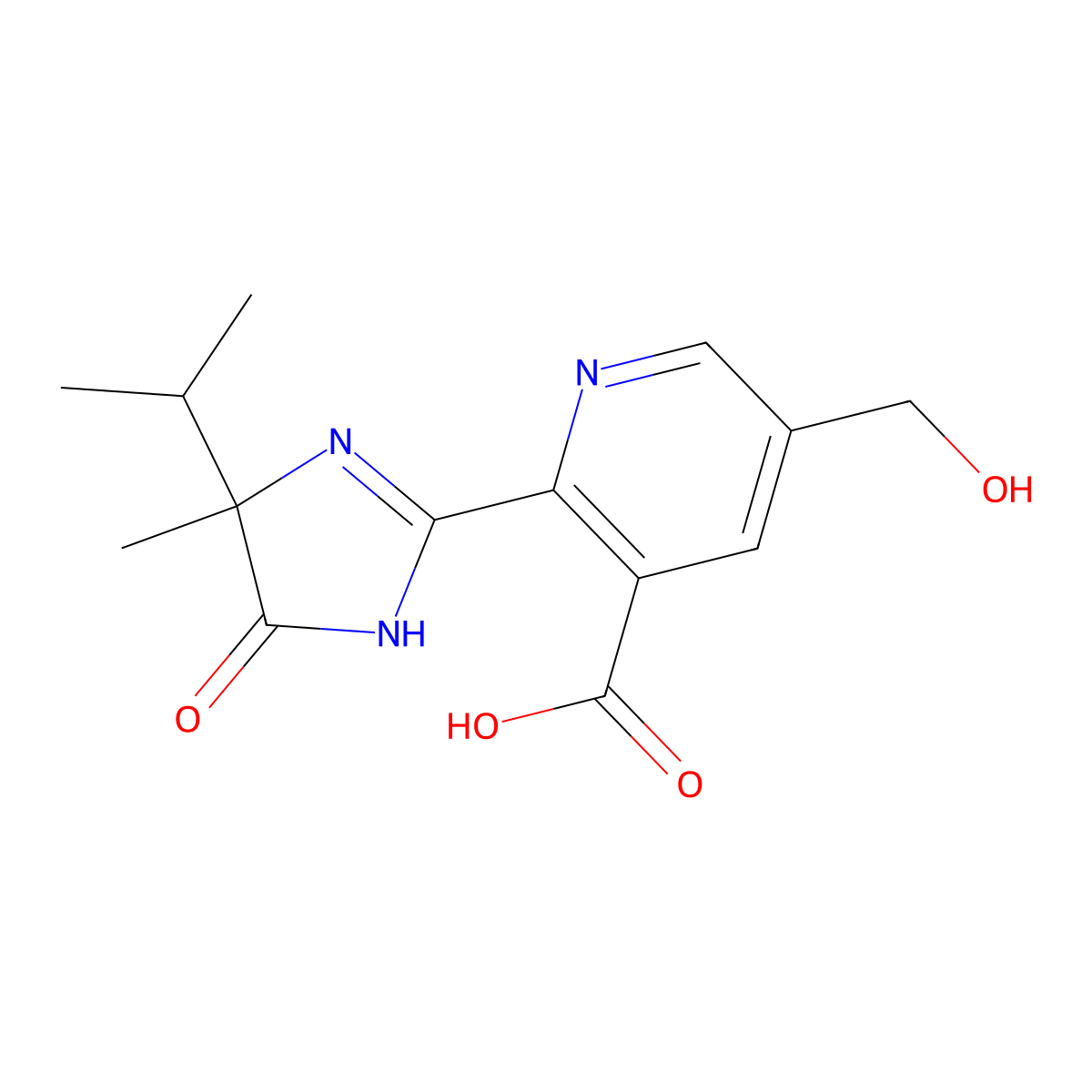 5-(hydroxymethyl)-2-(4-methyl-5-oxo-4-propan-2-yl-1H-imidazol-2-yl)pyridine-3-carboxylic Acid molecular structure, CAS 81335-78-6