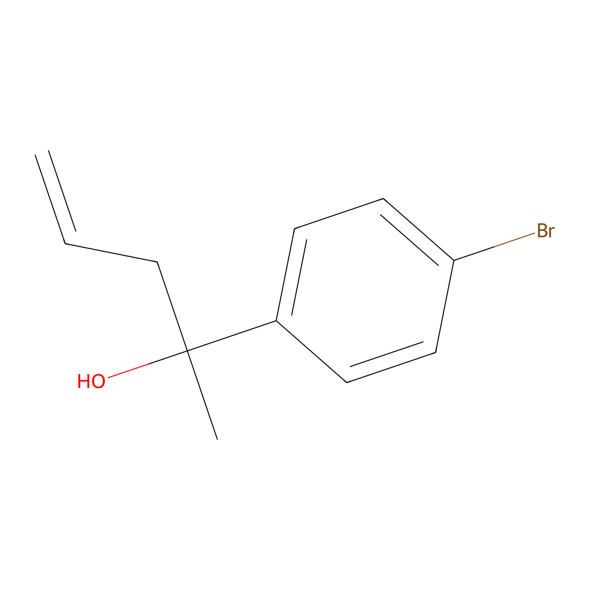 2-(4-Bromophenyl)pent-4-en-2-ol molecular structure, CAS 81336-05-2