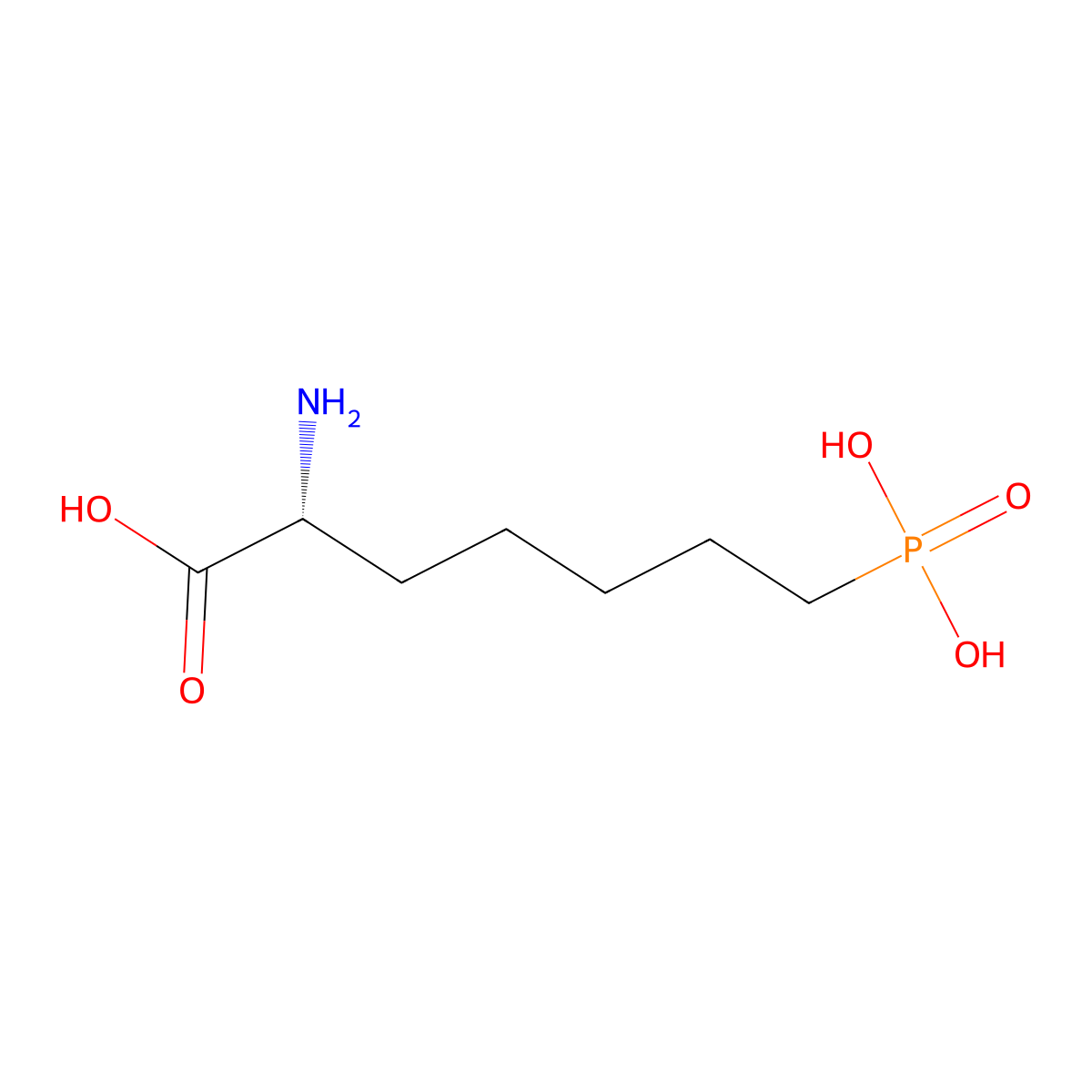 D(-)-2-Amino-7-phosphonoheptanoic acid molecular structure, CAS 81338-23-0