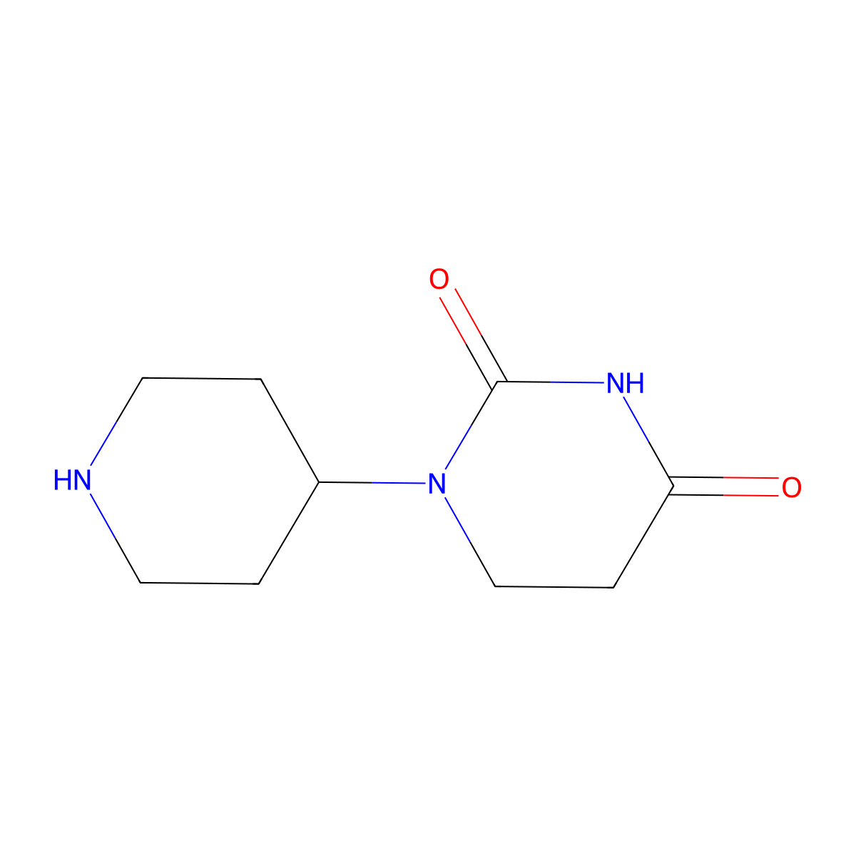 1-Piperidin-4-yl-dihydropyrimidin-2,4(1H,3H)-dione molecular structure, CAS 81341-48-2
