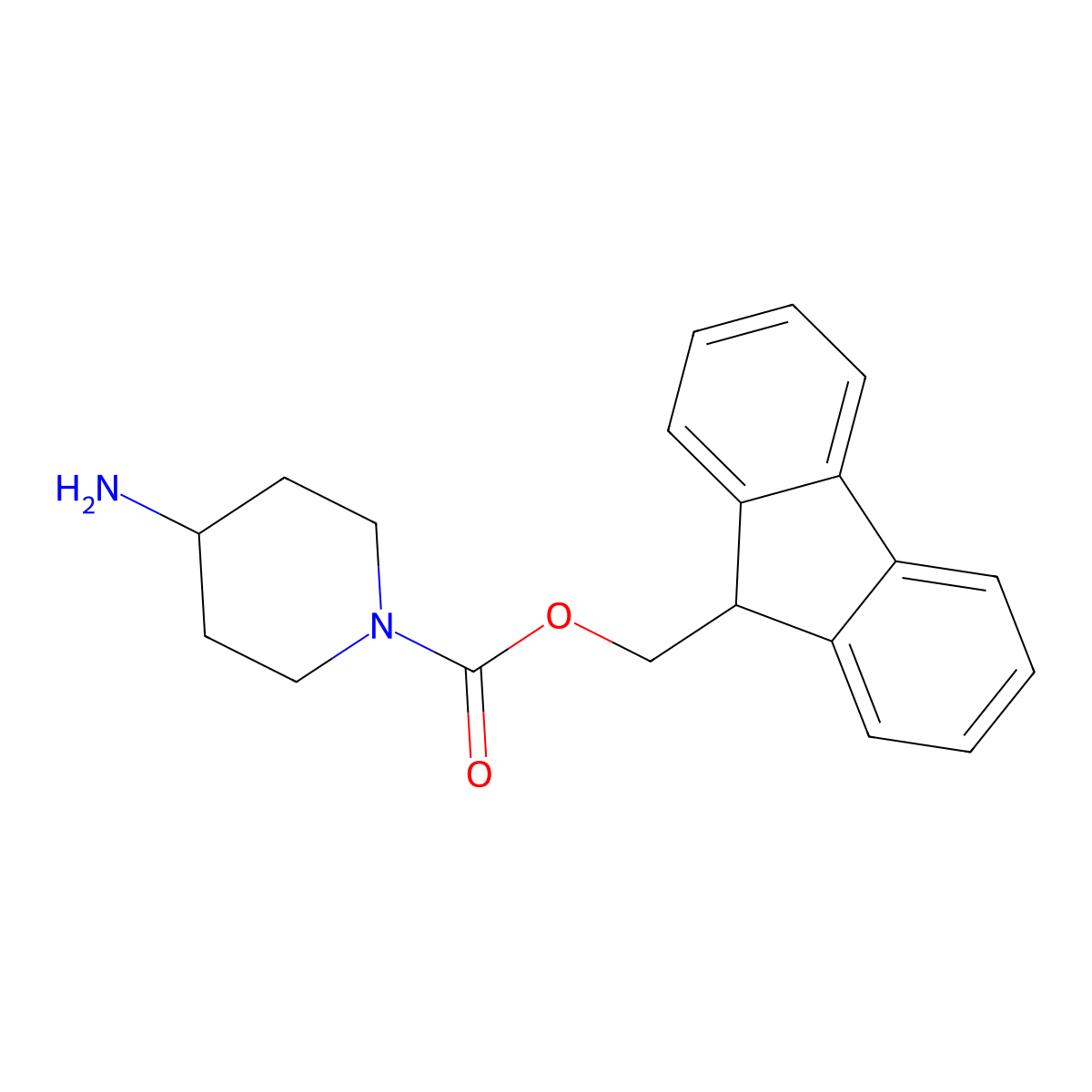 (9H-Fluoren-9-yl)methyl 4-aminopiperidine-1-carboxylate molecular structure, CAS 813412-36-1