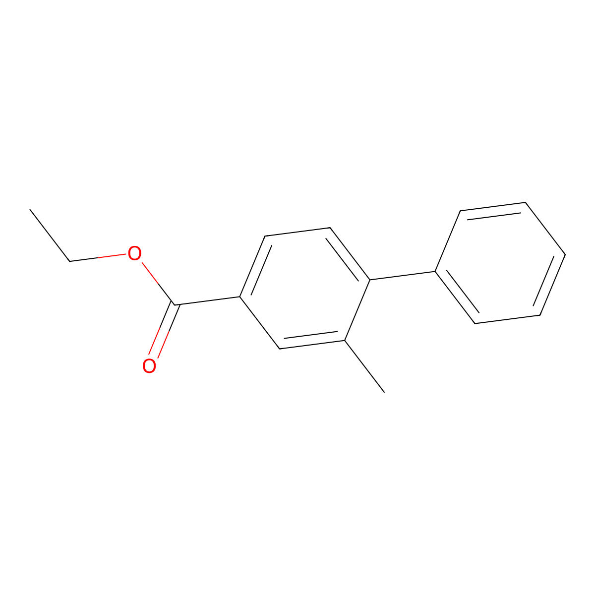 Ethyl 2-methylbiphenyl-4-carboxylate molecular structure, CAS 813423-27-7