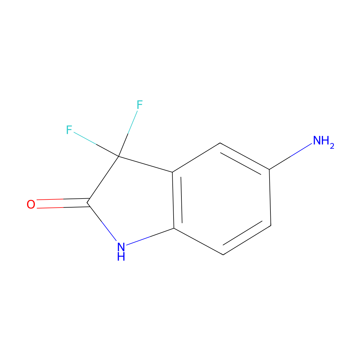 5-amino-3,3-difluoro-2,3-dihydro-1H-indol-2-one molecular structure, CAS 813424-17-8