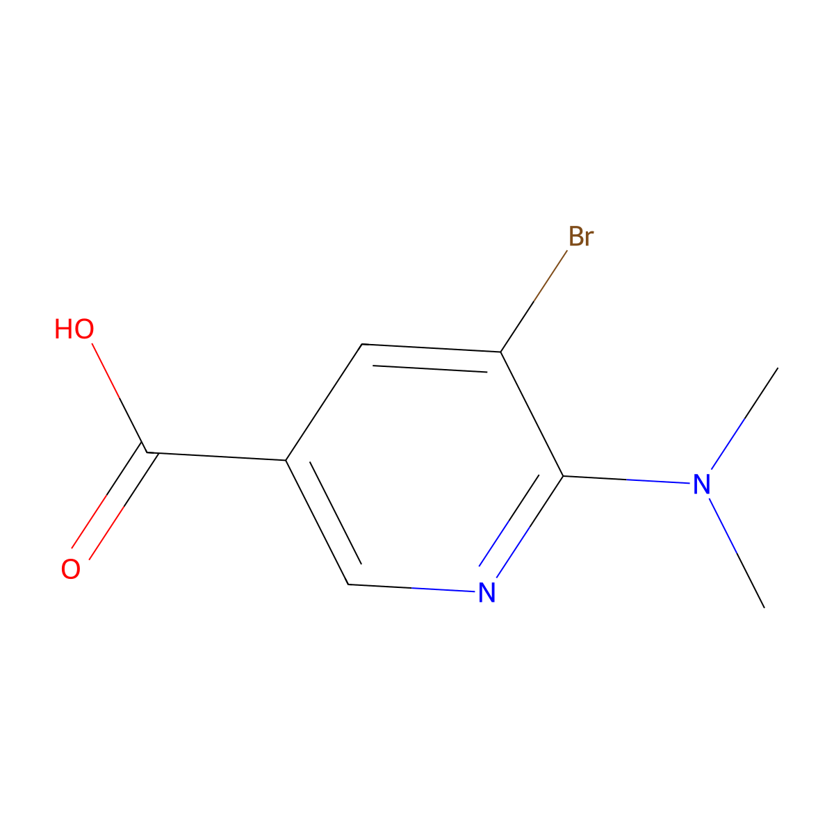 5-Bromo-6-(dimethylamino)pyridine-3-carboxylic acid molecular structure, CAS 813424-72-5