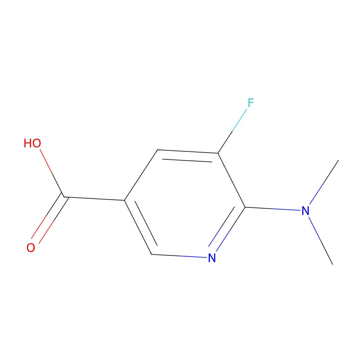 6-(Dimethylamino)-5-fluoropyridine-3-carboxylic acid molecular structure, CAS 813424-74-7