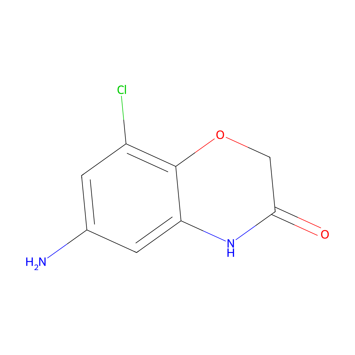 6-Amino-8-chloro-2h-1,4-benzoxazin-3(4h)-one molecular structure, CAS 813425-06-8