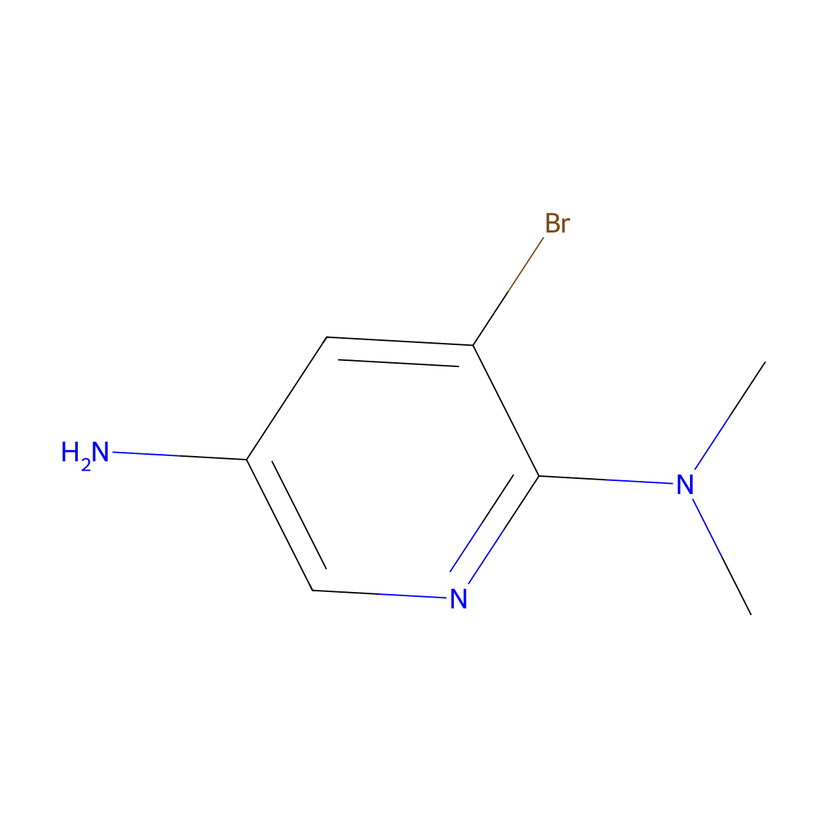 5-Amino-3-bromo-2-(N,N-dimethylamino)pyridine molecular structure, CAS 813425-36-4