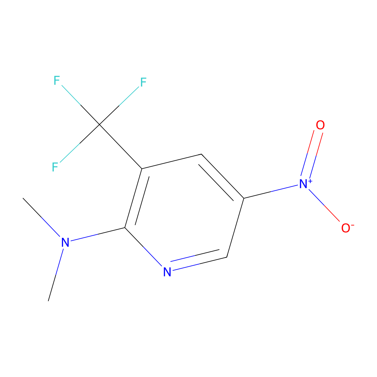 N,N-dimethyl-5-nitro-3-(trifluoromethyl)pyridin-2-amine molecular structure, CAS 813425-49-9