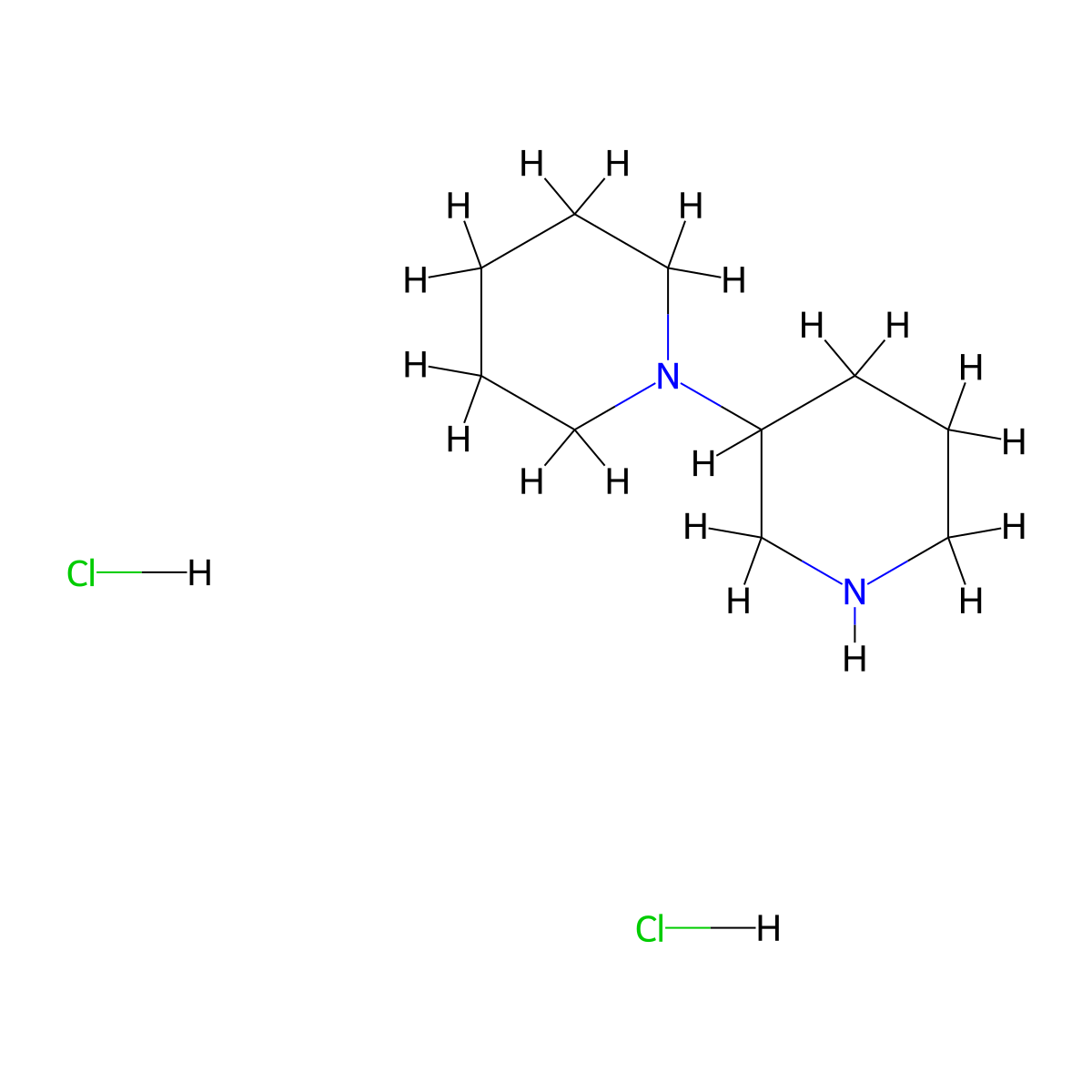 3-(1-Piperidinyl)piperidine dihydrochloride molecular structure, CAS 813425-61-5