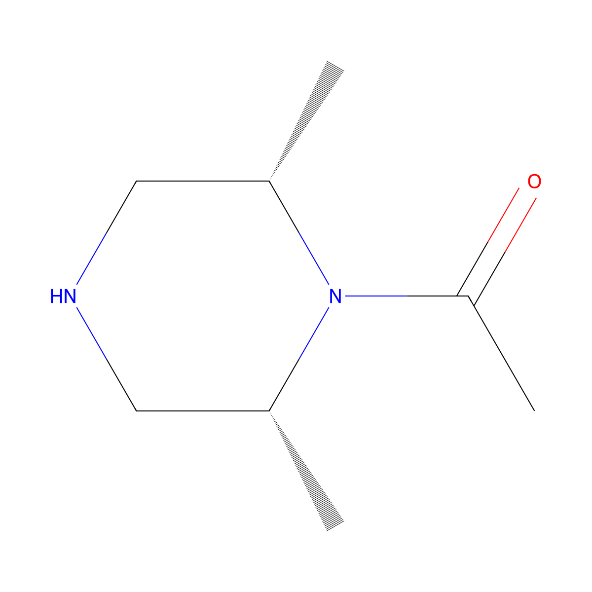 1-[(2R,6S)-2,6-Dimethylpiperazin-1-yl]ethan-1-one molecular structure, CAS 813425-63-7