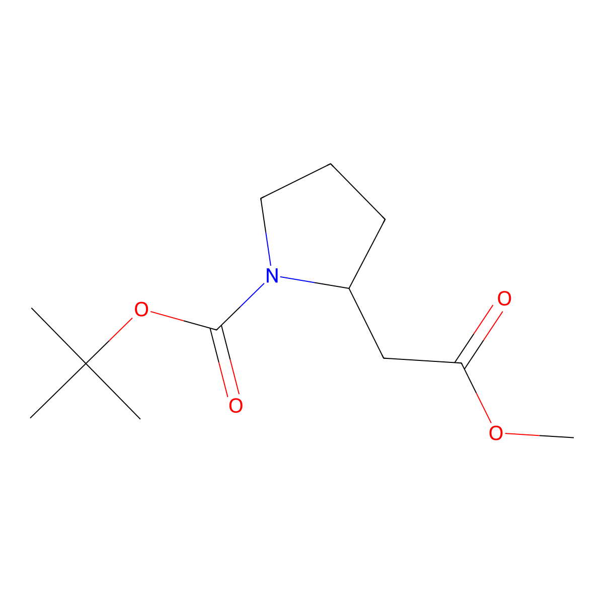 tert-Butyl 2-(2-methoxy-2-oxoethyl)pyrrolidine-1-carboxylate molecular structure, CAS 813433-68-0