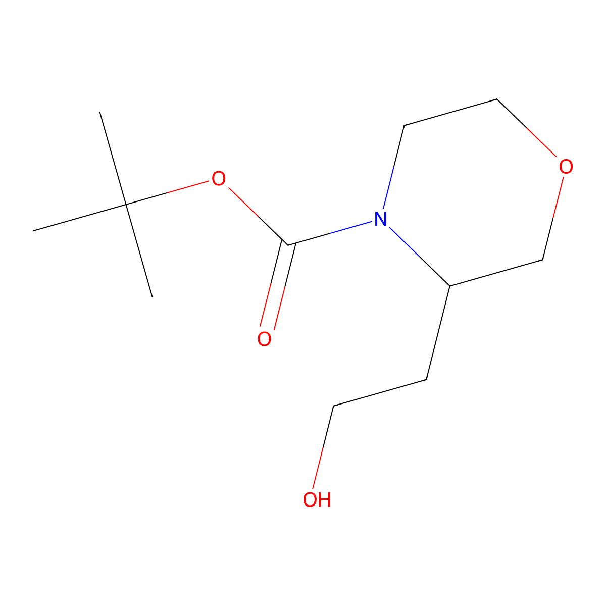 (S)-N-Boc-3-(2-hydroxyethyl)morpholine molecular structure, CAS 813433-76-0