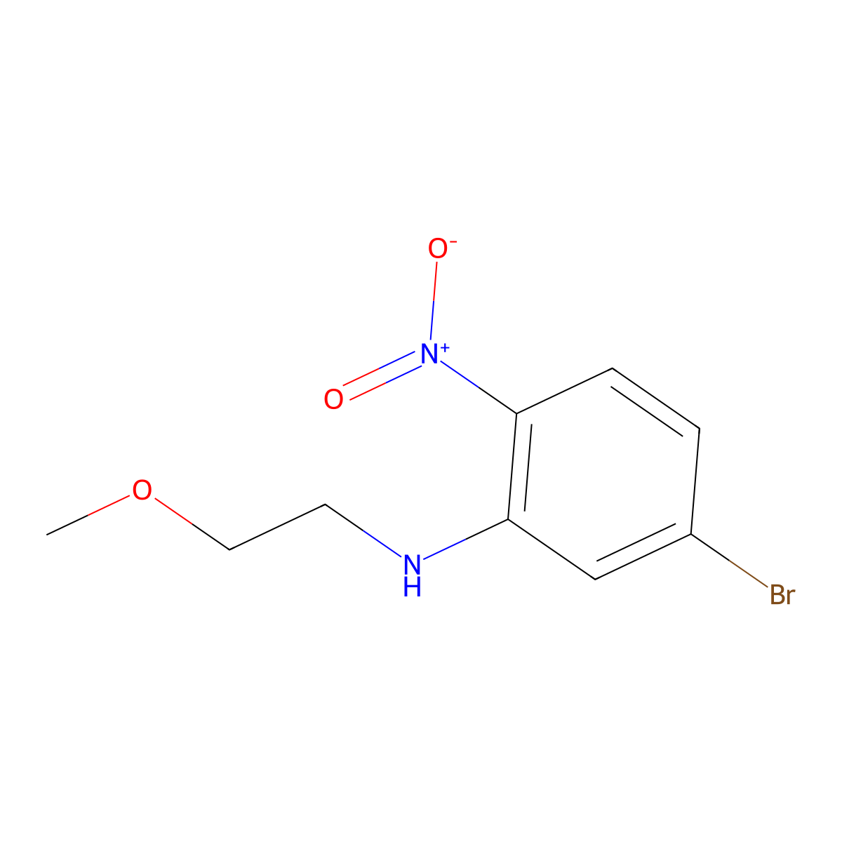 5-Bromo-N-(2-methoxyethyl)-2-nitroaniline molecular structure, CAS 813448-99-6