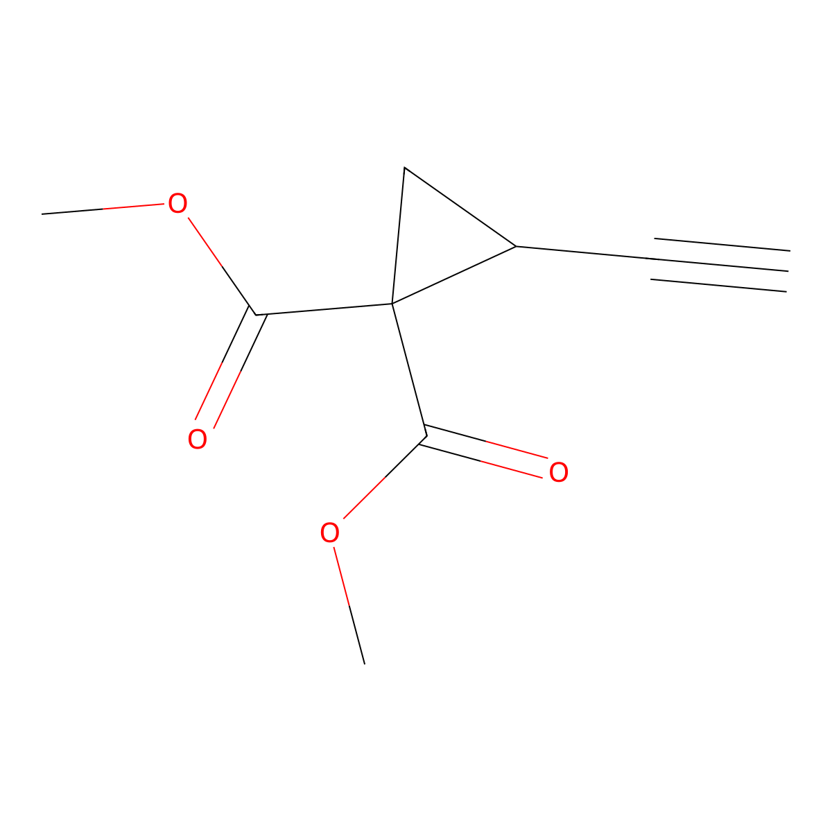 1,1-Dimethyl 2-ethynylcyclopropane-1,1-dicarboxylate molecular structure, CAS 813458-58-1