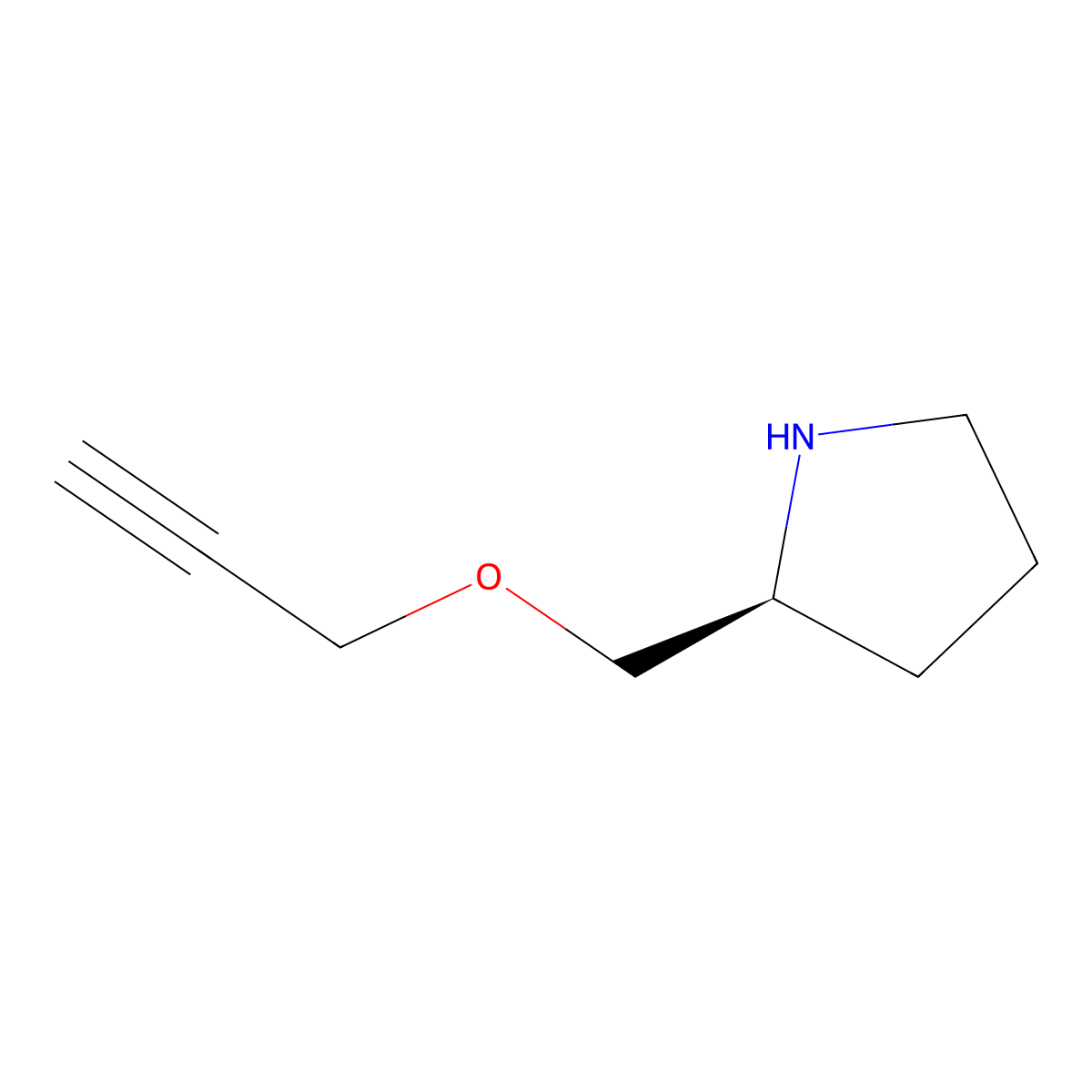 (2S)-2-[(prop-2-yn-1-yloxy)methyl]pyrrolidine molecular structure, CAS 813460-15-0