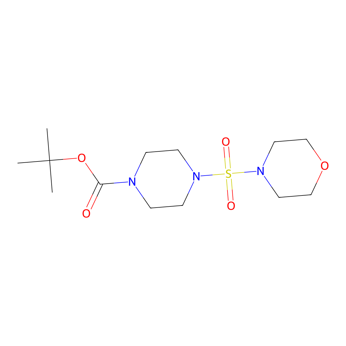 Tert-butyl 4-(morpholine-4-sulfonyl)piperazine-1-carboxylate molecular structure, CAS 813463-31-9