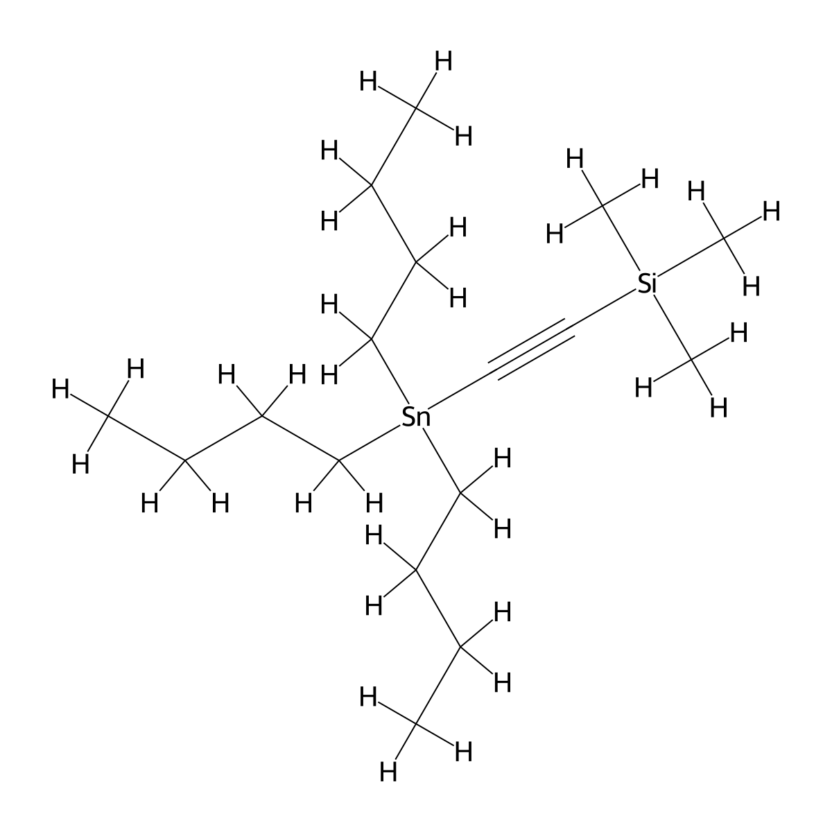 Trimethyl((tributylstannyl)ethynyl)silane molecular structure, CAS 81353-38-0