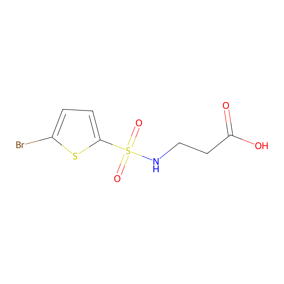 3-{[(5-Bromothien-2-YL)sulfonyl]amino}-propanoic acid molecular structure, CAS 813530-38-0